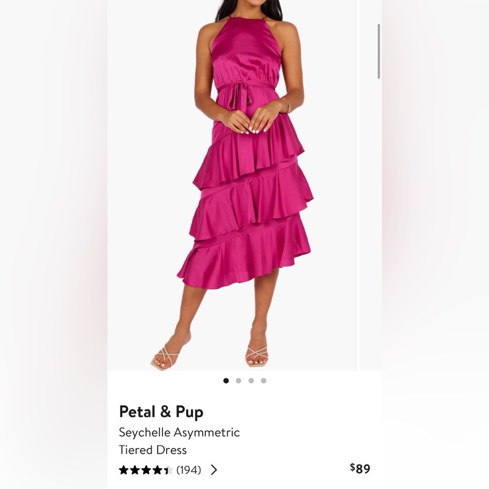 Petal & Pup Fuchsia Asymmetrical Tiered Dress
